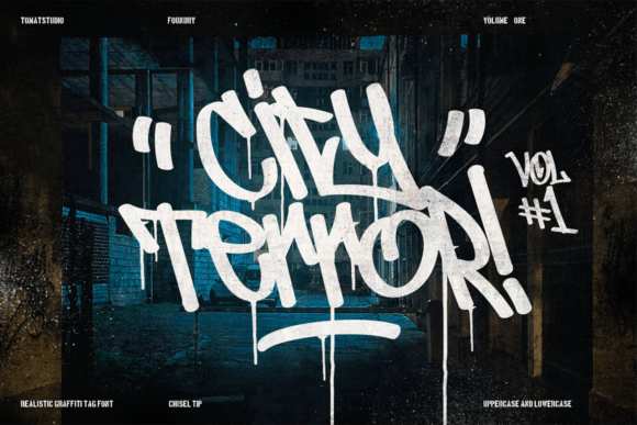 City Terror: A Realistic Graffiti Tag Font for Authentic Designs