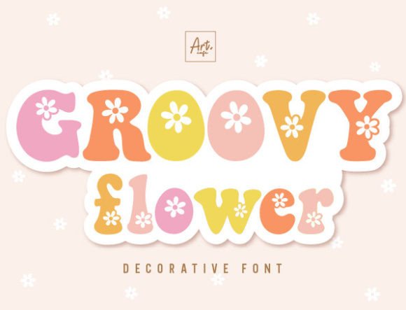 Groovy Flower: A Bold Retro Font for Spring Designs