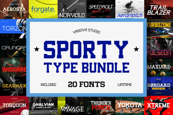 Sporty Type Bundle: Bold Fonts for Dynamic Designs