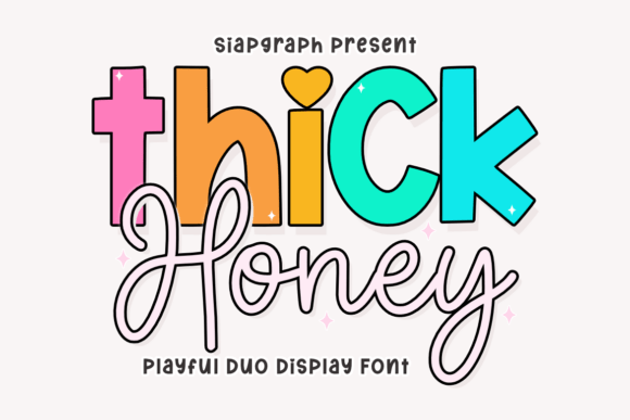 Thick Honey Duo: A Playful Typeface for Sweet Designs