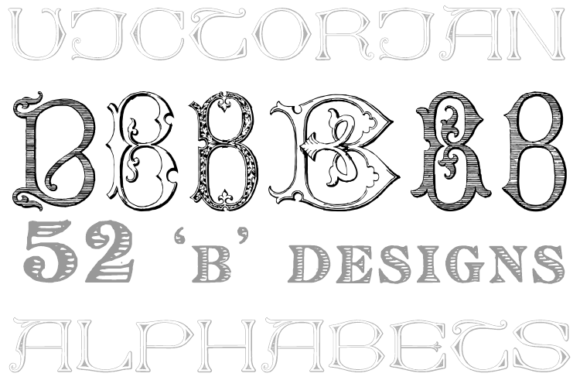 Victorian Alphabets B is an incredibly cool and classic display font that captures the ornate elegance of a bygone era, making it a standout choice for designers seeking a touch of historical sophistication. This premium font is more than just letters; it's a design asset that brings a distinct, vintage-inspired character to any project. Its carefully crafted details and balanced proportions make it a versatile tool for adding depth and personality, ensuring your creations feel both polished and professionally curated.